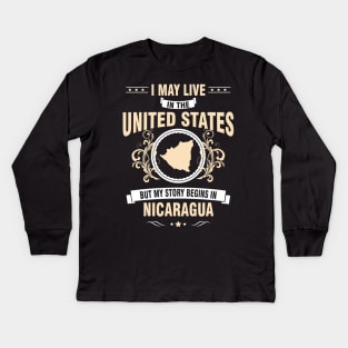 My Story Begins in Nicaragua Kids Long Sleeve T-Shirt